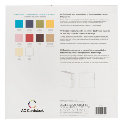Smooth Cardstock Jewel Tone / Hojas Cartulina Colores Joya 12" hojas American Crafts