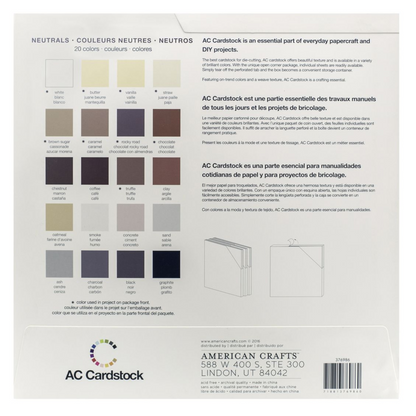 Neutrals Variety Cardstock 12" / Hojas de Cartulina de Colores Neutro hojas American Crafts