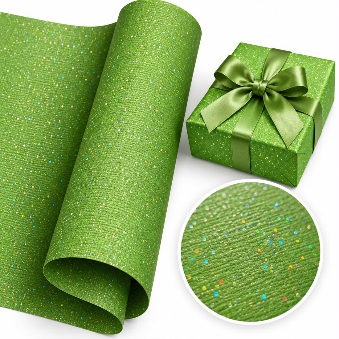 Apple Martini Glitter Cardstock / 5 Hojas de Cartulina Color Verde Manzana con Brillitos Papel, Hojas Sueltas Core&