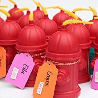 Fire Hydrant Cups w Straws / 8 Vasos de Hidrantes con Popote Fiestas Novelty