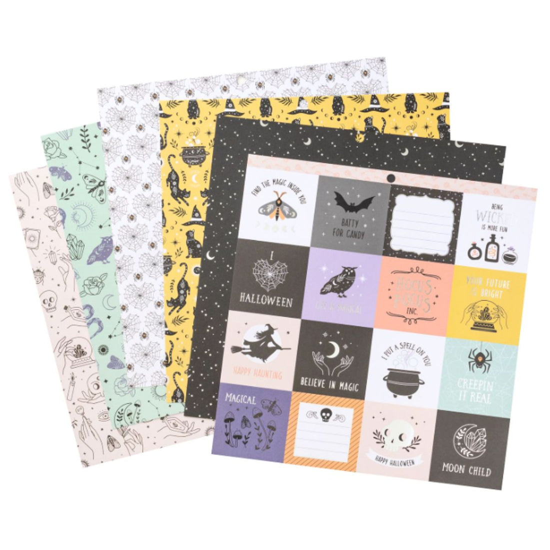 Cardstock Mysterial 12" / Block Cartulina Doble Cara Halloween Papel DCWV