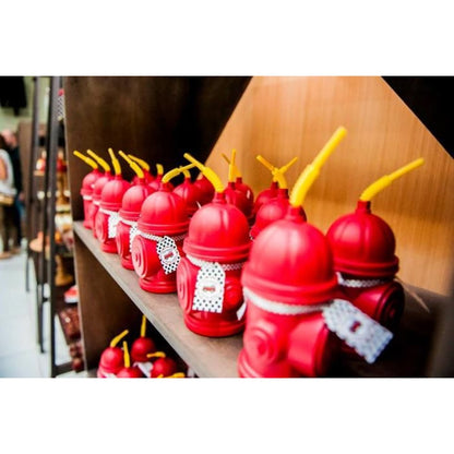 Fire Hydrant Cups w Straws / 8 Vasos de Hidrantes con Popote Fiestas Novelty