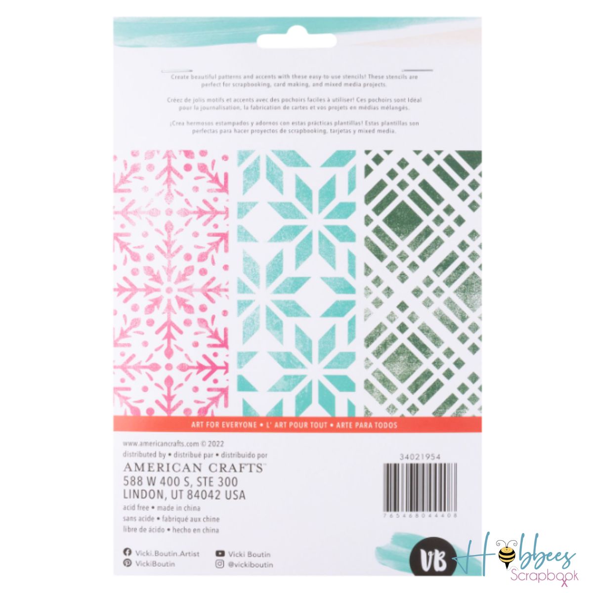 Peppermint Kisses Stencils / 3 Plantillas Navideñas Esténciles / Plantillas Vicki Boutin