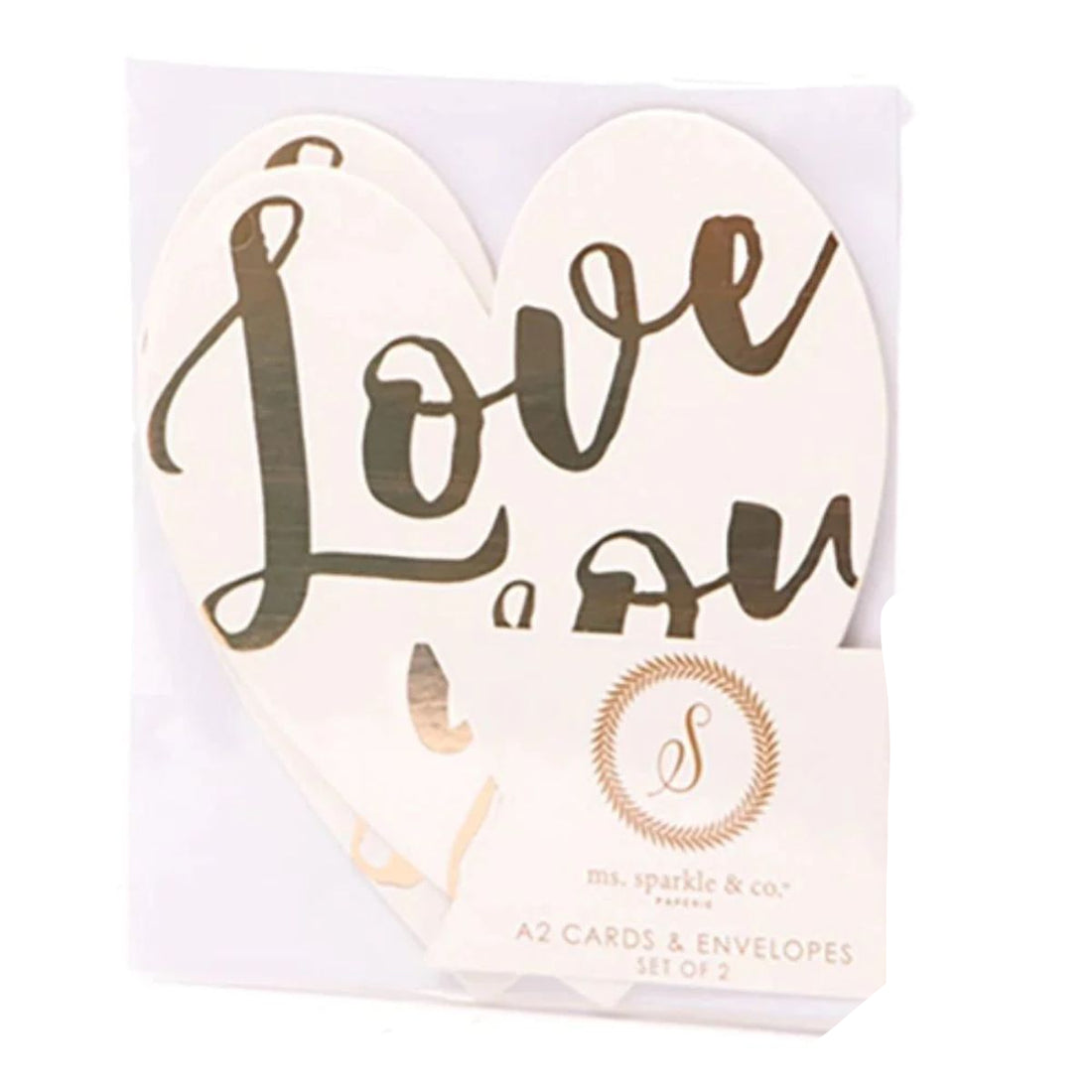 Cards &amp; Envelopes Heart Foil Gold / Tarjetas de Corazón y Sobre con Foil Dorado Kits / Sets Ms Sparkle &amp; Co