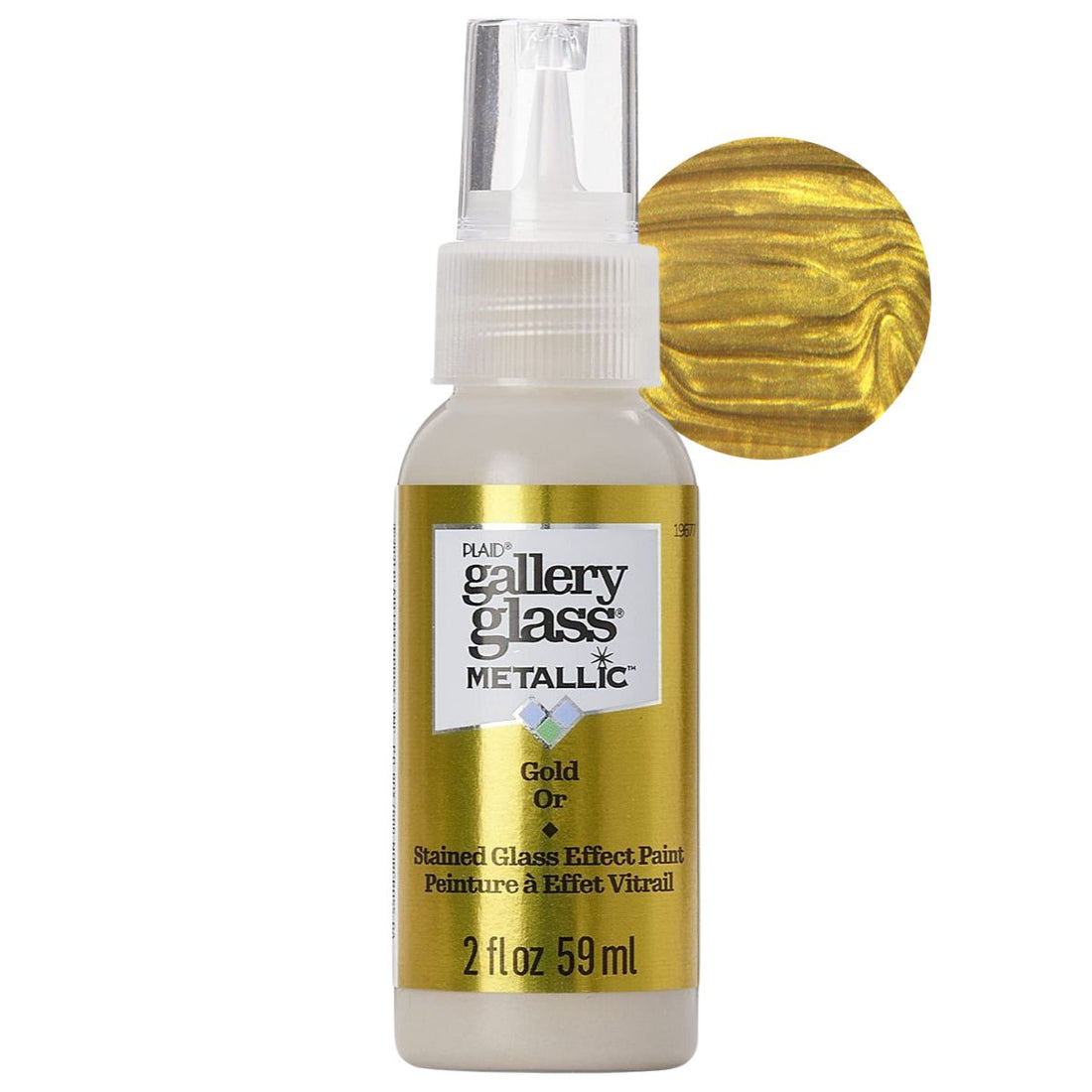 Gallery Glass Paint Metallic Gold / Pintura para Vitral Oro Metálico Vitral Folk Art