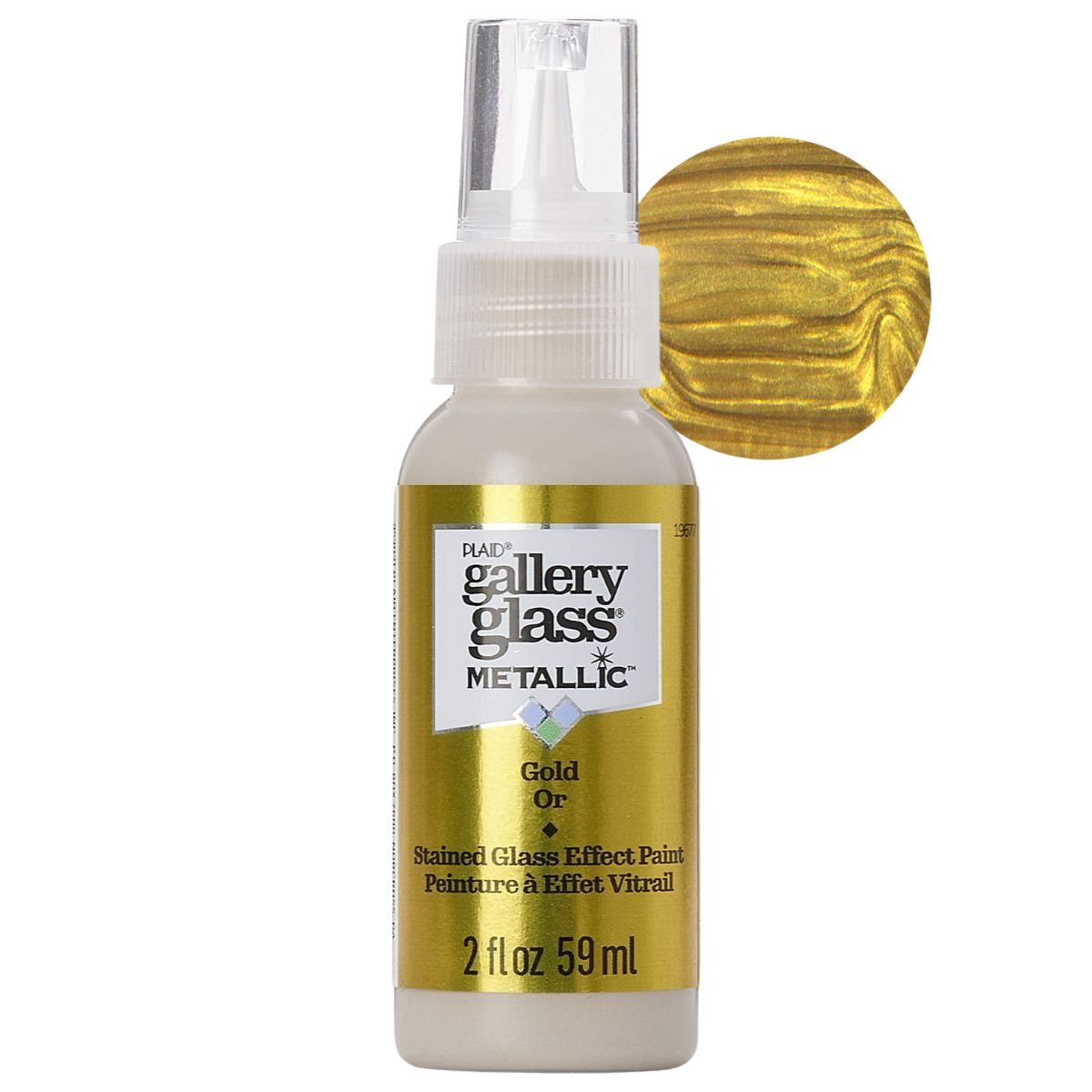 Gallery Glass Paint Metallic Gold / Pintura para Vitral Oro Metálico Vitral Folk Art