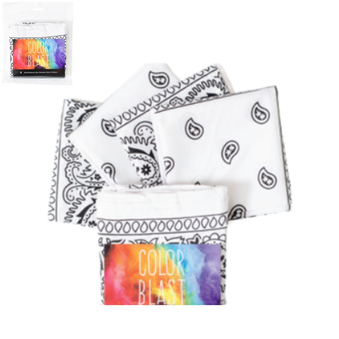Color Blast Bandana / 4 Paliacates para Decorar Fiestas American Crafts