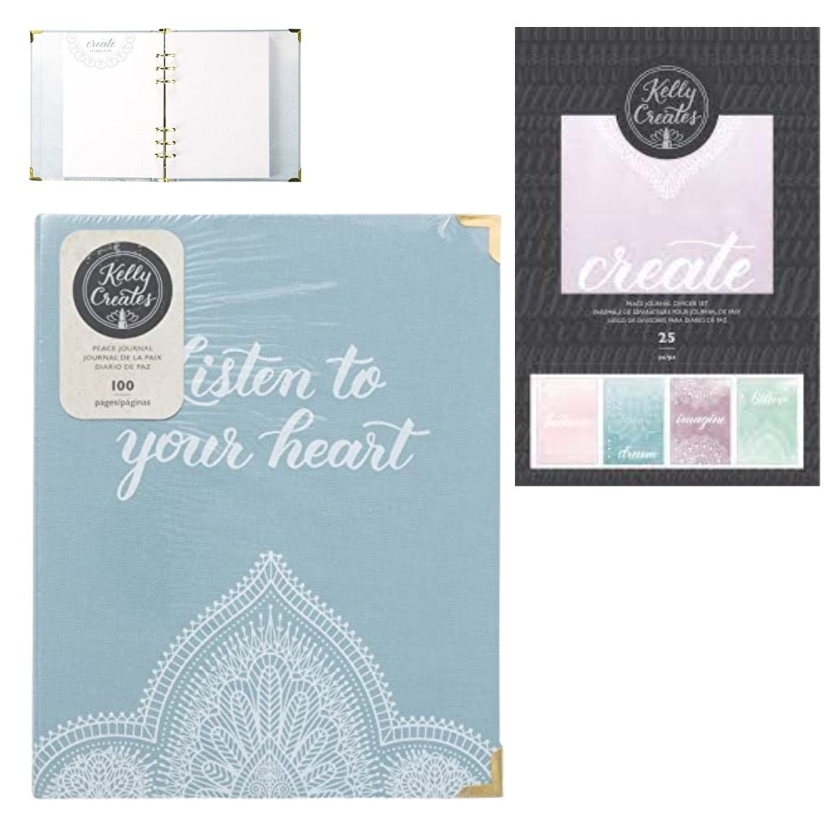 Journal Peace Binder / Paquete de Agenda y Separadores Agendas y Journals Kelly Creates