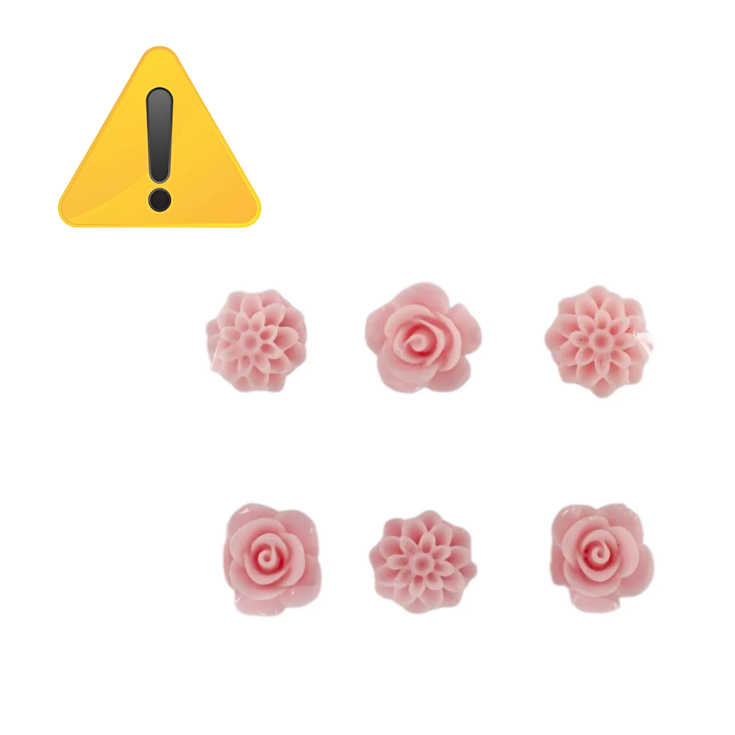 EA Pink Resin Flower Brads / Brads de Flores de Resina Rosa