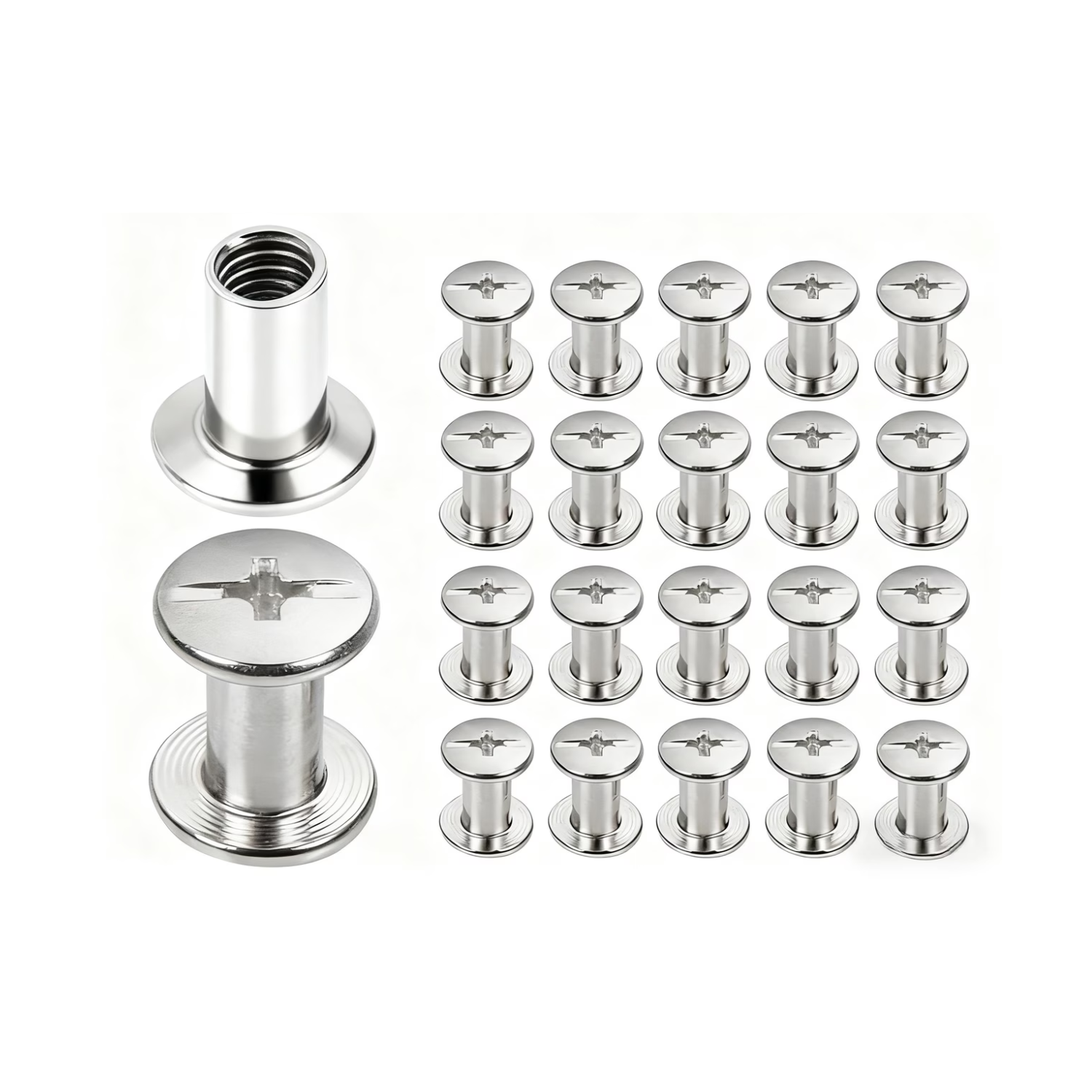 Tornillo Chicago SR Plateado para Encuadernación 6mm Encuadernacion Hobbees