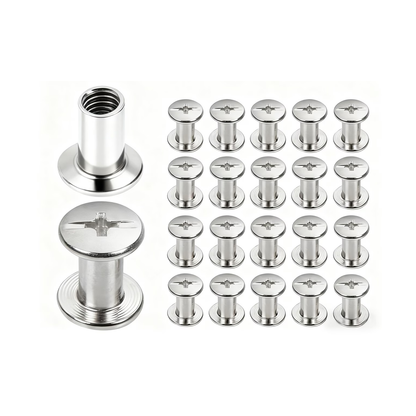 Tornillo Chicago SR Plateado para Encuadernación 6mm Encuadernacion Hobbees