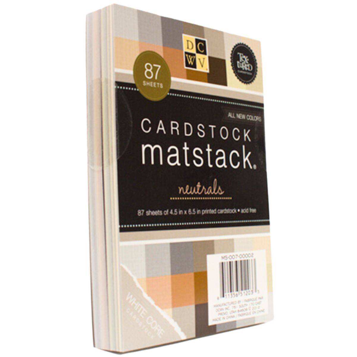 Single-Sided Mat Stack Neutrals /  Block de Cartulina Colores Neutrales 4.5" Papel DCWV