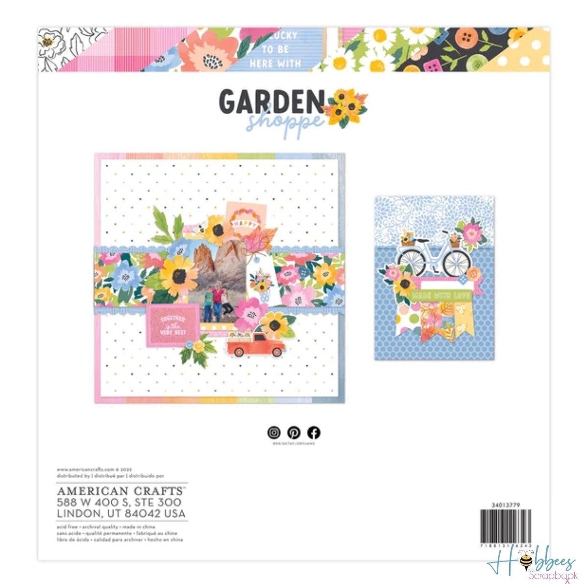 Garden Shoppe Paper Pad  / Block de Papel Jardín de Flores 12" Papel Paige Evans