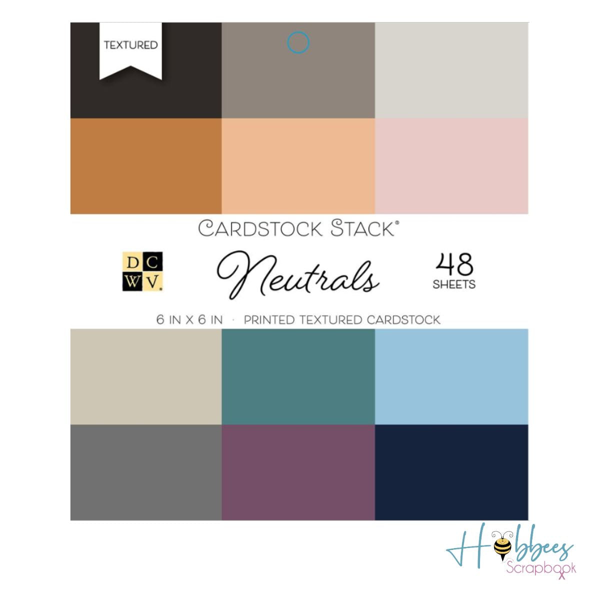 Single-Sided Cardstock Stack Neutrals / Block de Cartulina Texturizada Neutrales Papel American Crafts