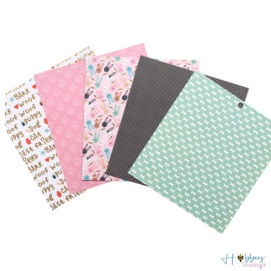 Playful Pets Mat Stack / Block Cartulina Doble Cara 6" Mascotas PAPEL American Crafts