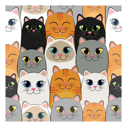 Art Box Kit Cat Clan / Pintura con Diamantes Gatos Pintura Dimensional Diamond Dotz