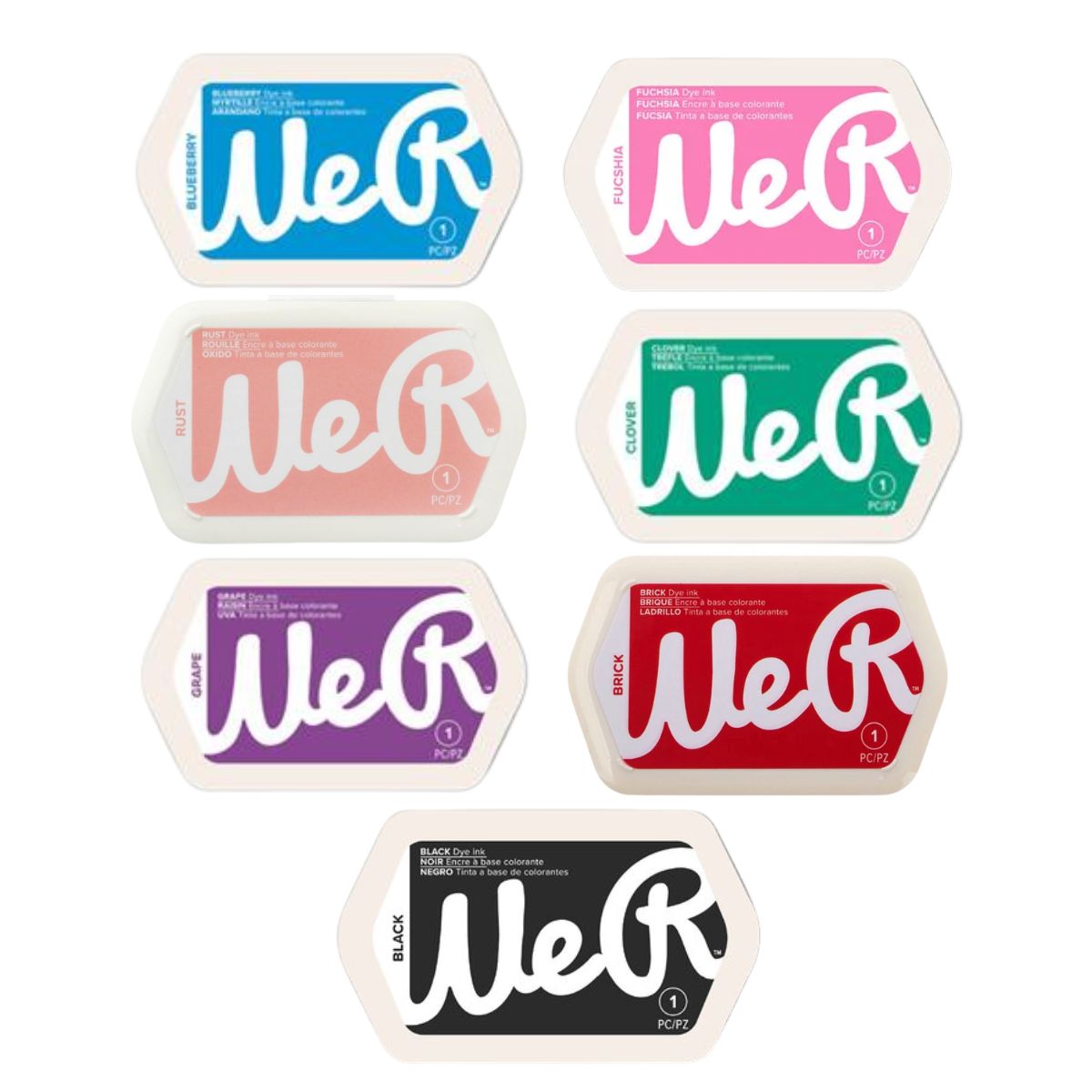 Dye Ink Pads Bundle / Paquete de 7 Tintas Tintas We R Makers