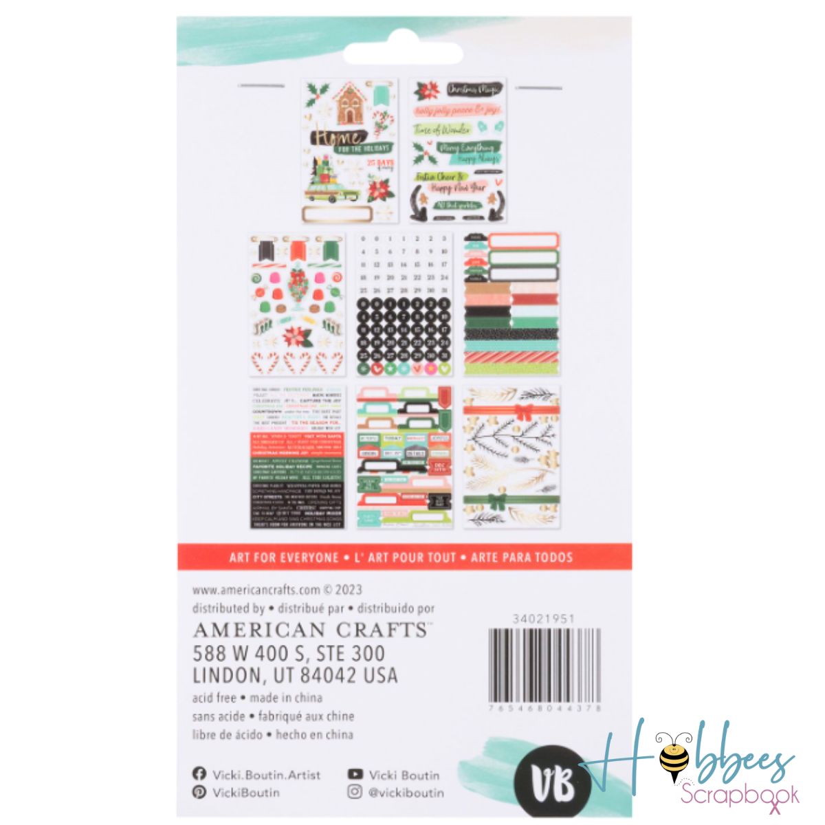 Peppermint Kisses Sticker Book / Pegatinas de Navidad Stickers Vicky Boutin