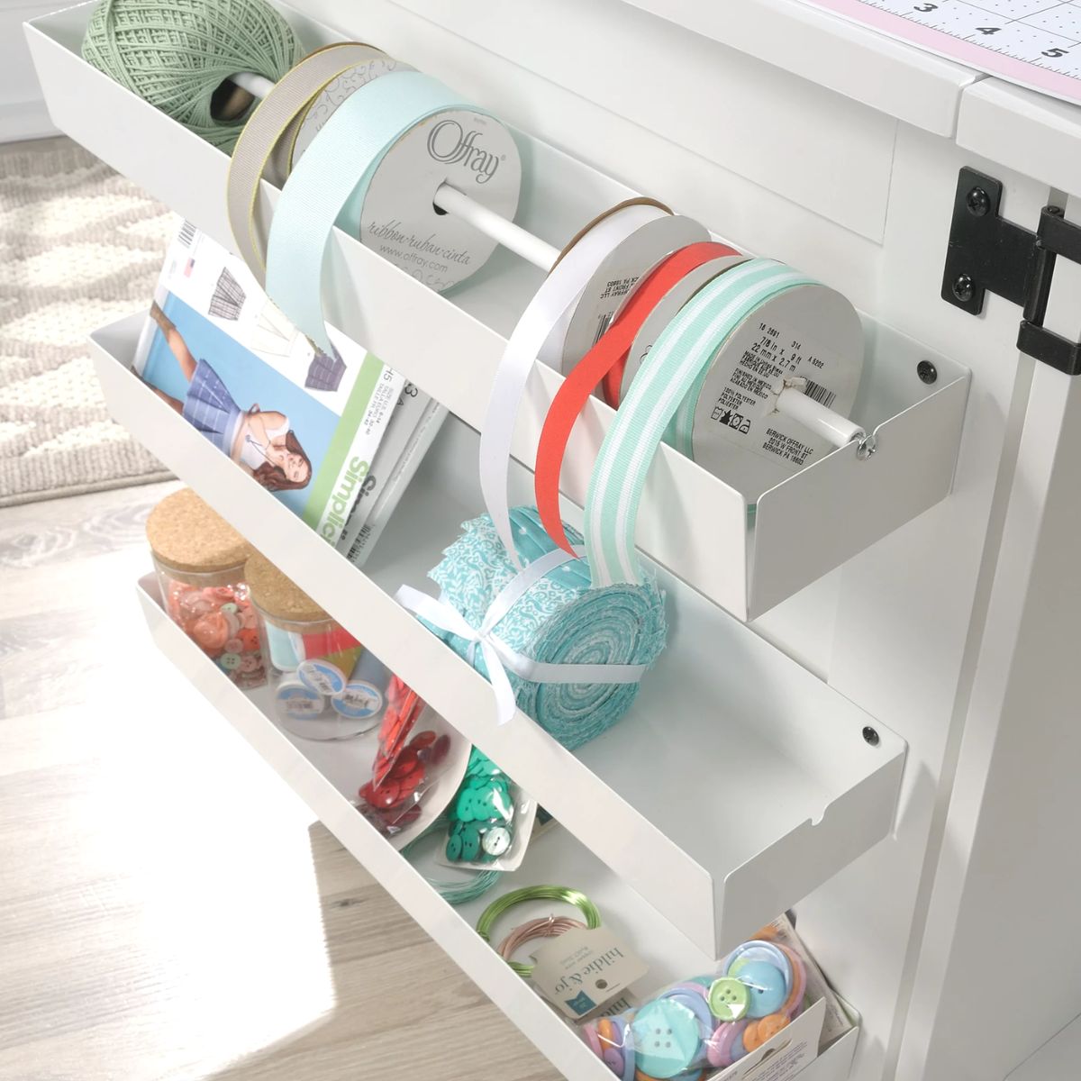 Rolling Sewing Cart Storage / Mueble para Manualidades con Ruedas Almacenamiento y Organización Sauder