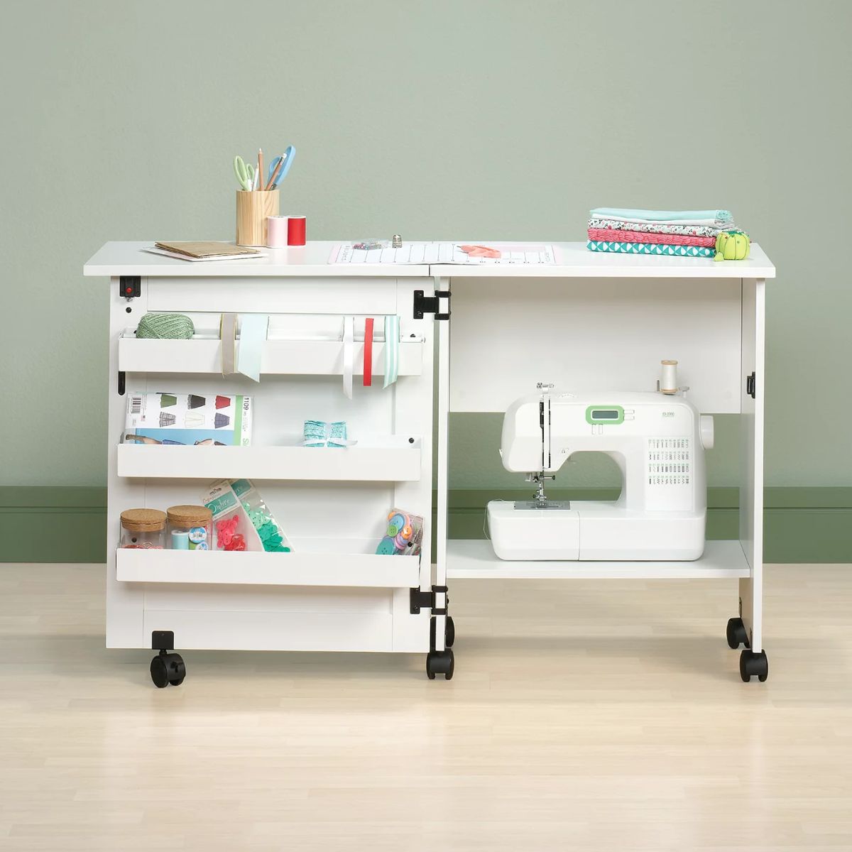 Rolling Sewing Cart Storage / Mueble para Manualidades con Ruedas Almacenamiento y Organización Sauder