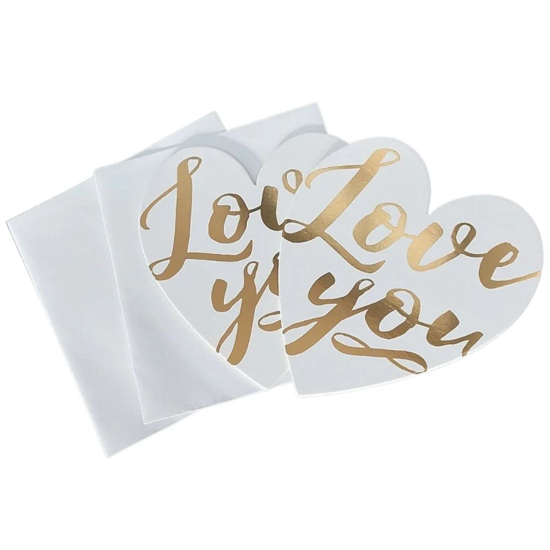 Cards &amp; Envelopes Heart Foil Gold / Tarjetas de Corazón y Sobre con Foil Dorado Kits / Sets Ms Sparkle &amp; Co