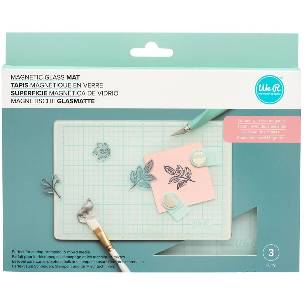 Magnetic Glass Mat 9&quot; x 6&quot; / Tapete magnético de vidrio Tapetes, Mats We R Memory Keepers