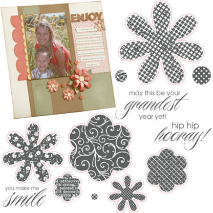 Hooray Bouquet Stamps / Sellos de Polímero de Flores Sellos Close to My Heart