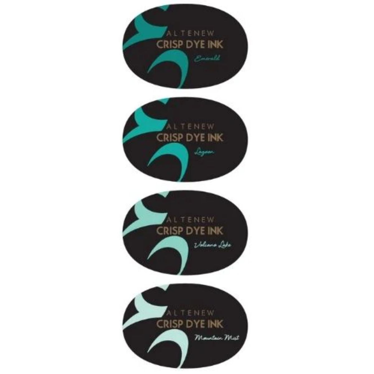 Sea Shore Crisp Dye Ink Oval Set / 4 Cojines de Tinta Azules y Verdes Descontinuado Altenew