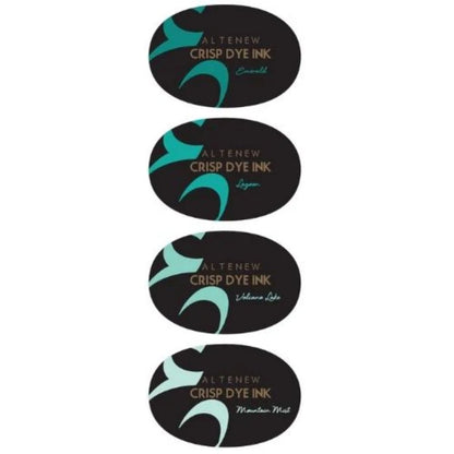 Sea Shore Crisp Dye Ink Oval Set / 4 Cojines de Tinta Azules y Verdes Descontinuado Altenew