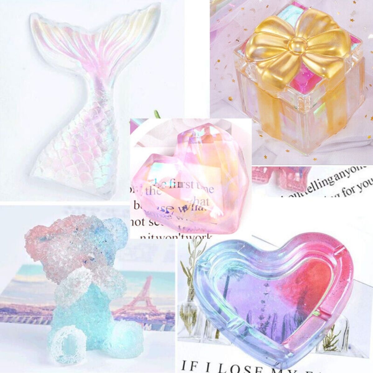 Laminas de Papel Aurora para Resina Epóxica Papel Hobbees