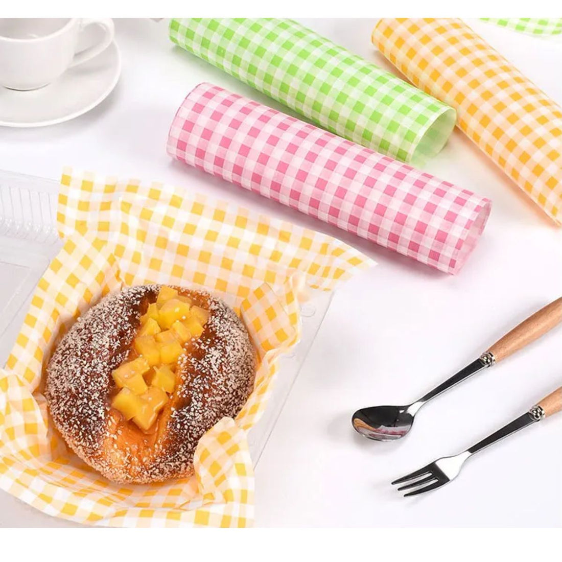 80 Hojas de Papel Vegetal Grado Alimenticio Cuadritos Repostería Hobbees