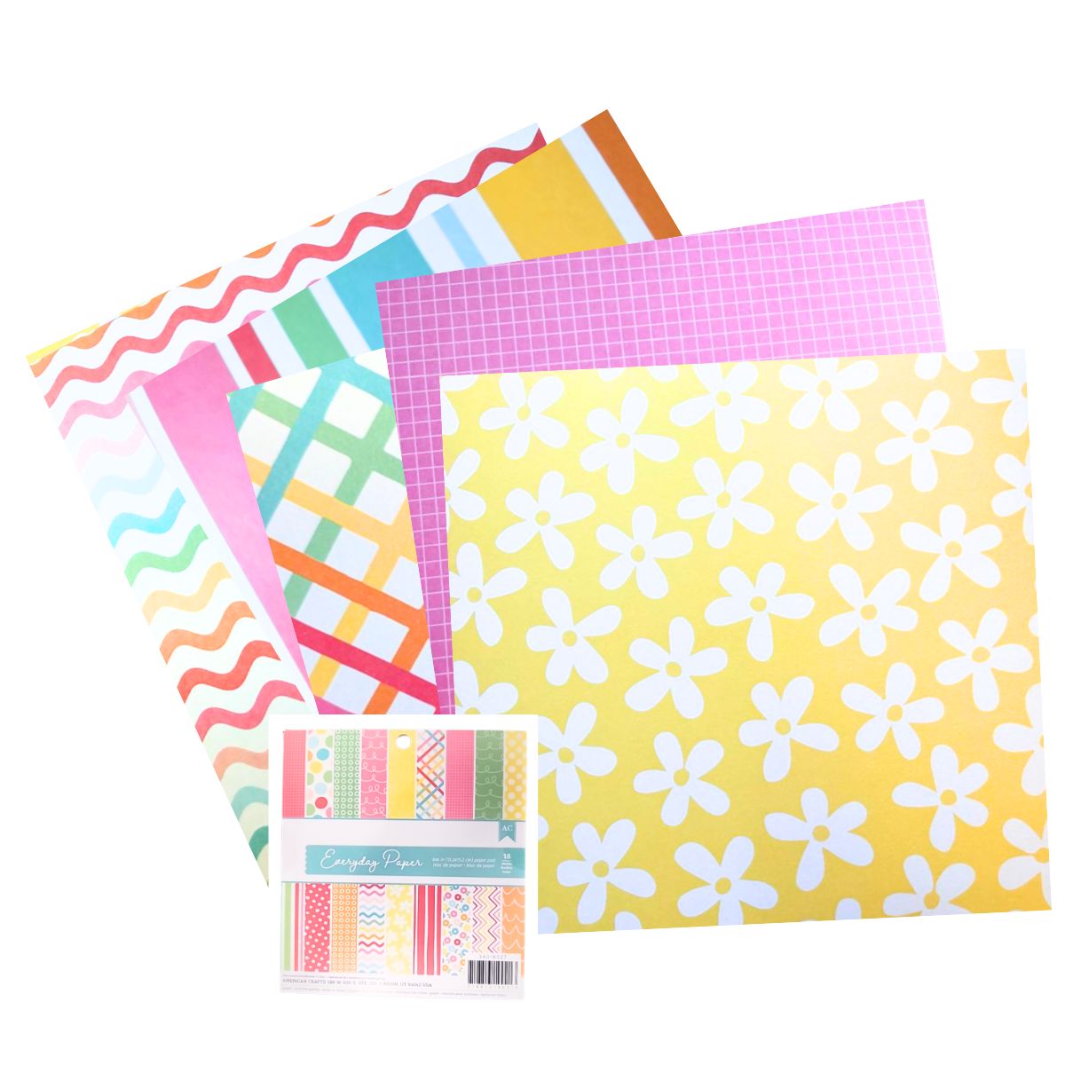 3 Paper Pads Assortment / 3 Blocks de Papel Variados de 6" Papel American Crafts