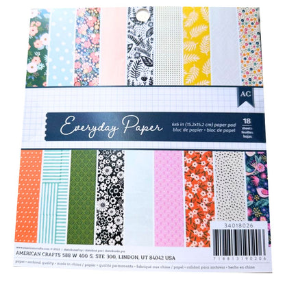 3 Paper Pads Assortment / 3 Blocks de Papel Variados de 6" Papel American Crafts