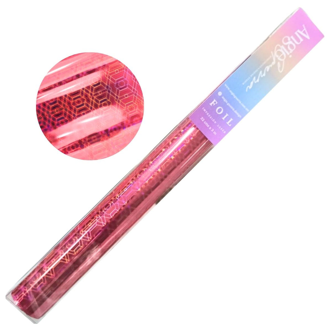Foil Para Tinta Pink Geometric Holográfico 3m Foil Reactivo Angie Guerra