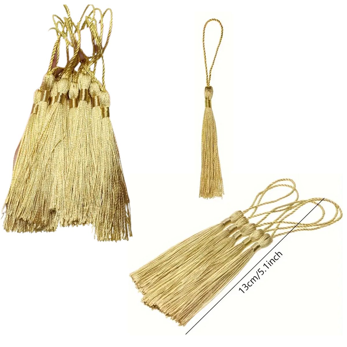 10 Borlas Doradas Adornos / Embellishments Hobbees