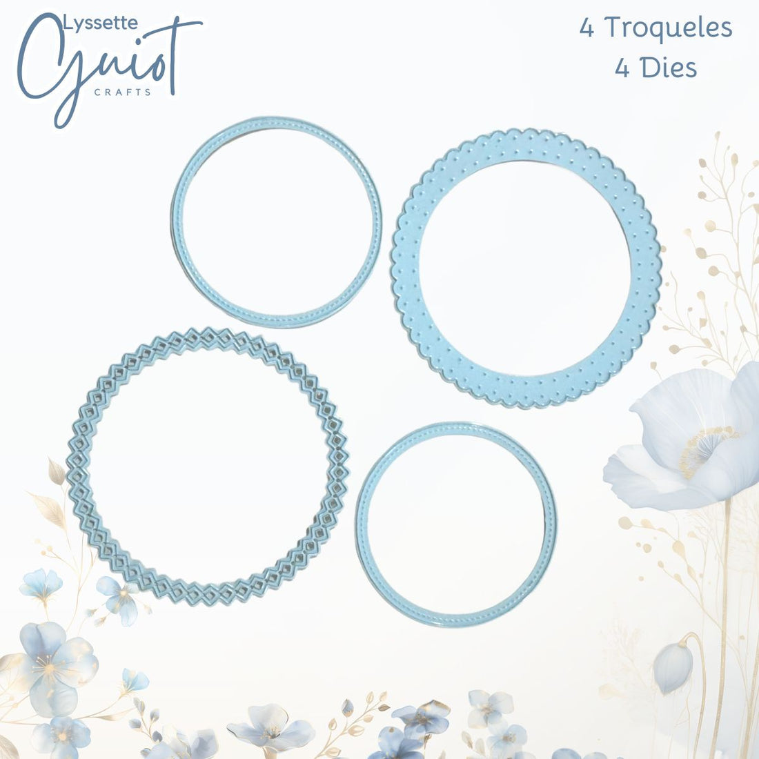 Troquel CÃrculos con Costuras Simuladas Dados de Corte / Suajes / Troqueles Lyssette Guiot Crafts