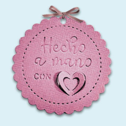 Troquel Etiqueta Hecho a Mano con Corazón Dados de Corte / Suajes / Troqueles Lyssette Guiot Crafts
