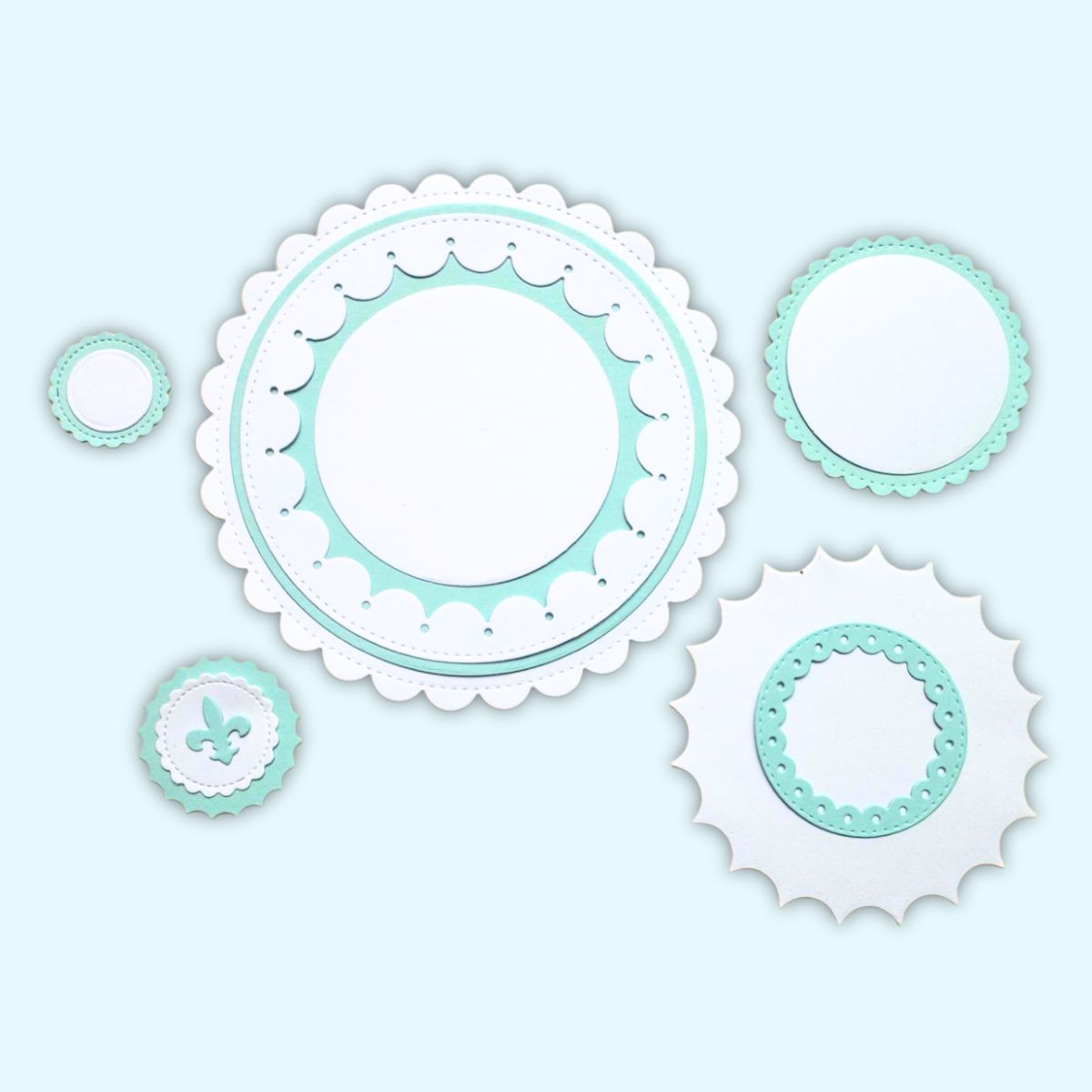 Troquel de Círculos Escalopa Regular e Invertida Dados de Corte / Suajes / Troqueles Lyssette Guiot Crafts