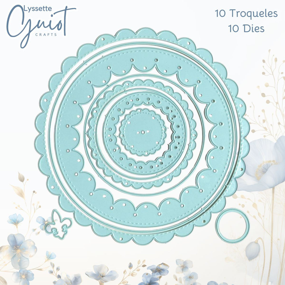 Troquel de CÃrculos Escalopa Regular e Invertida Dados de Corte / Suajes / Troqueles Lyssette Guiot Crafts