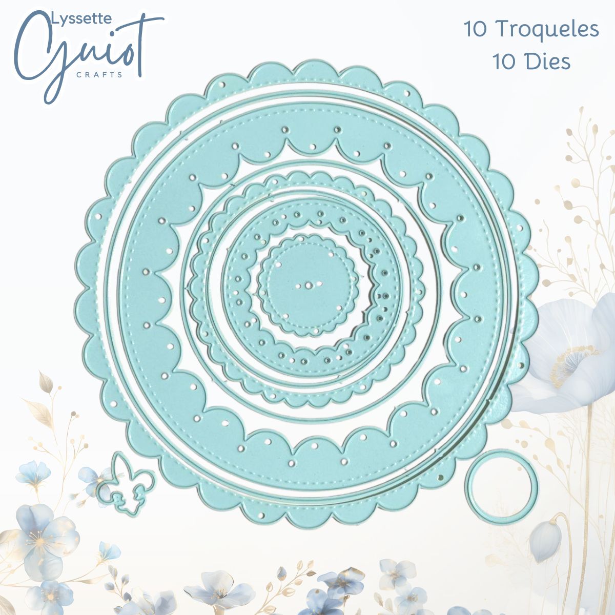 Troquel de Círculos Escalopa Regular e Invertida Dados de Corte / Suajes / Troqueles Lyssette Guiot Crafts