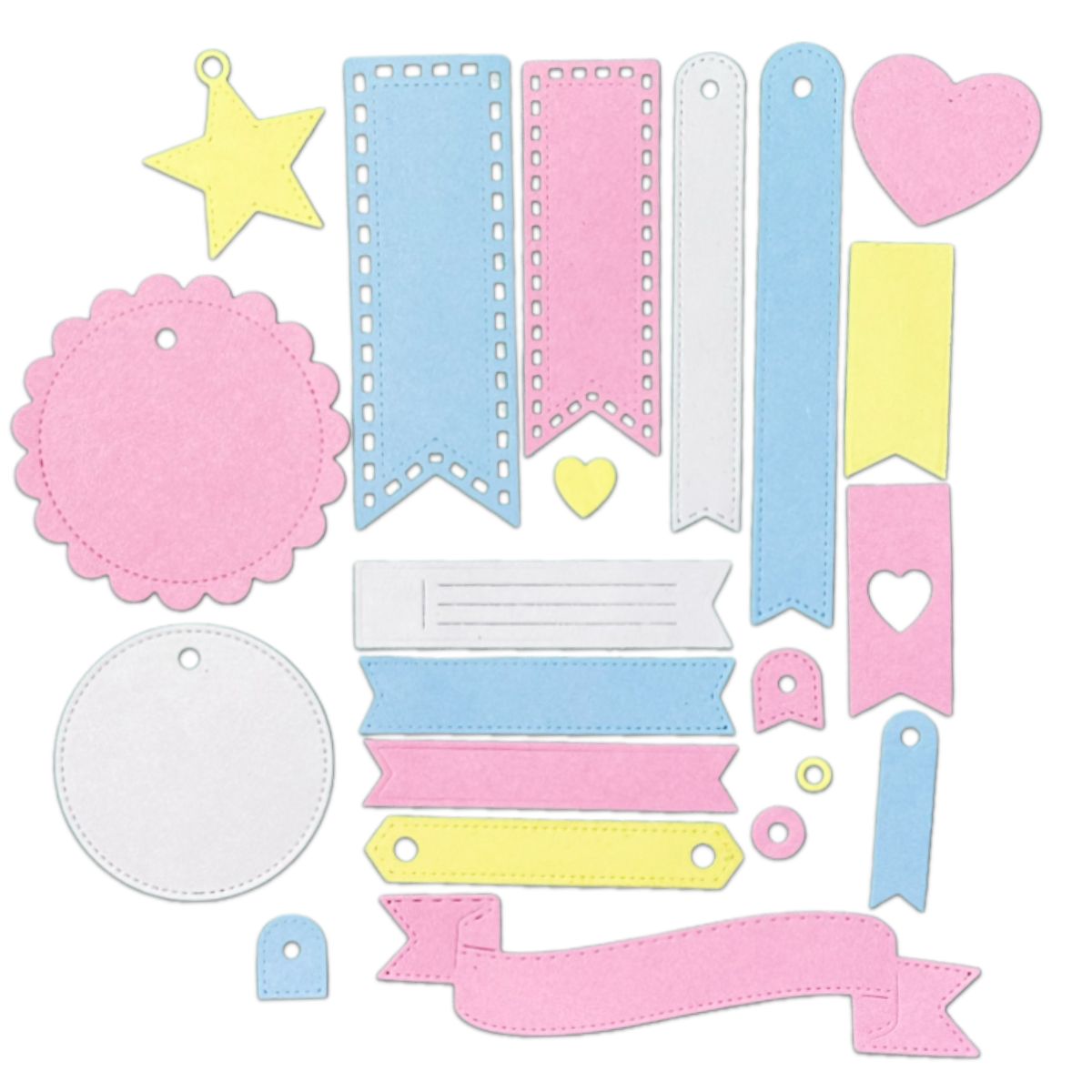 Set de Troqueles Etiquetas y Banners Dados de Corte / Suajes / Troqueles Lyssette Guiot Crafts