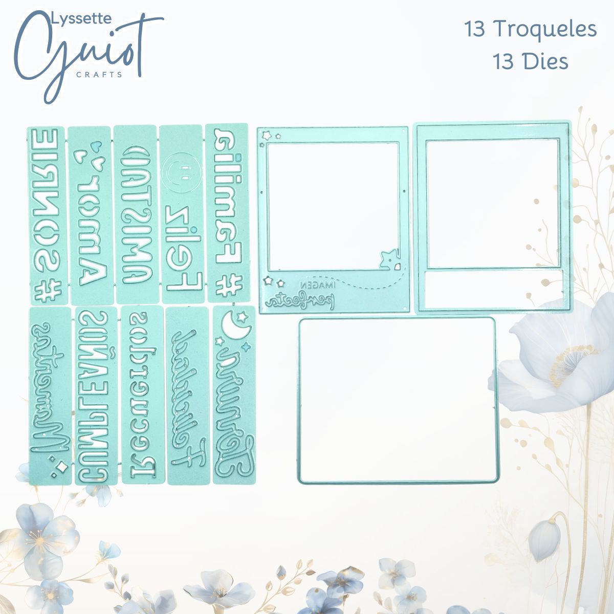 Set de Troqueles de Marcos Polaroid Personalizables Troqueles Lyssette Guiot Crafts