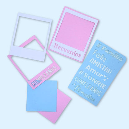 Set de Troqueles de Marcos Polaroid Personalizables Troqueles Lyssette Guiot Crafts