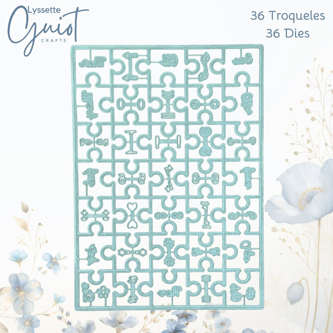Set de Troqueles Rompecabezas con Meses, Números y SÃmbolos Troqueles Lyssette Guiot Crafts