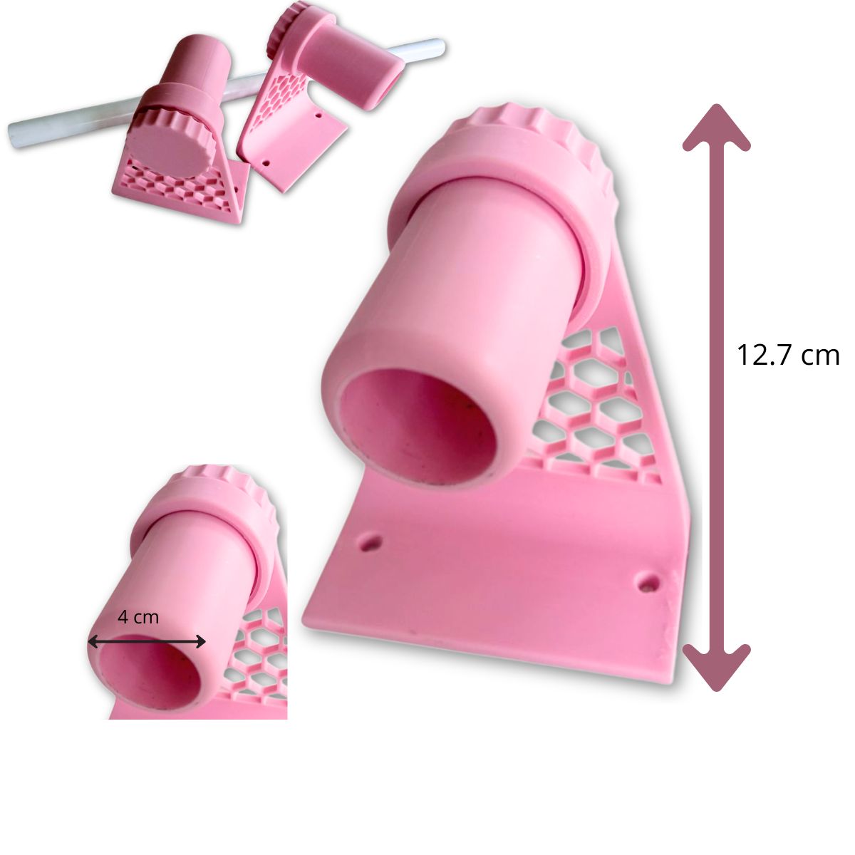 Porta Rollos Universal para Vinil, Foil y Materiales en Rollo Rosa