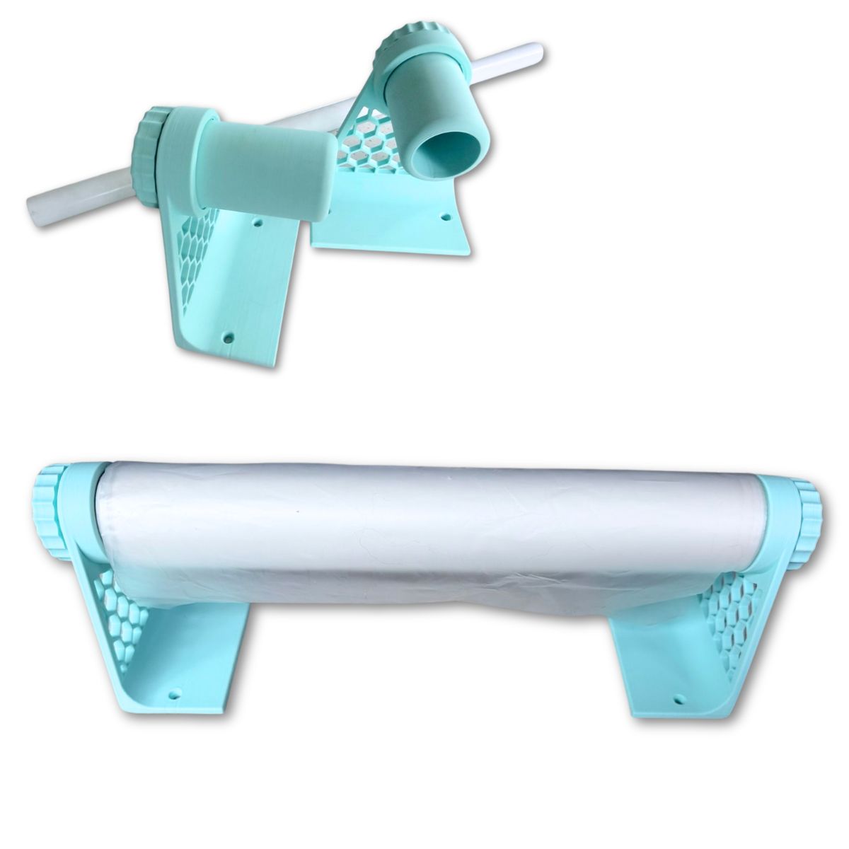 Porta Rollos Universal para Vinil, Foil y Materiales en Rollo Turquesa