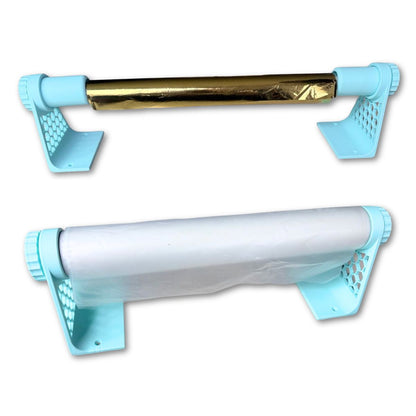 Porta Rollos Universal para Vinil, Foil y Materiales en Rollo Turquesa