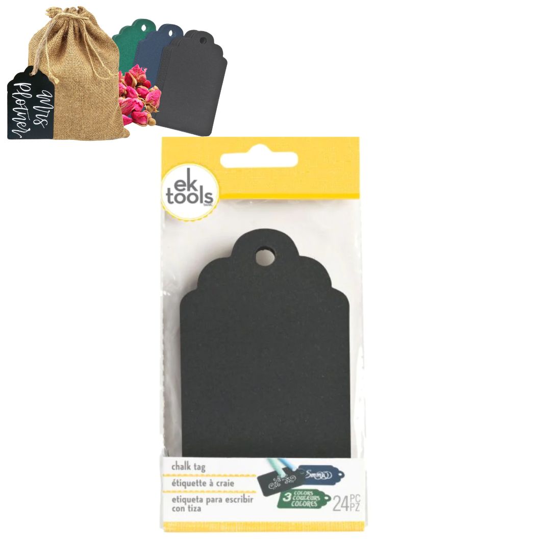 Chalk Cardstock Tags / 24 Etiquetas de Cartulina para Gis Adornos / Embellishments Ek Tools