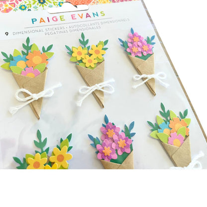 Splendid Dimensional Bouquets Stickers / Estampas De Ramos Florales Dimensionales Estampas American Crafts