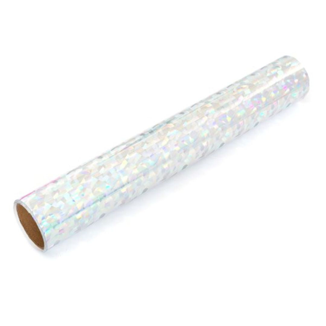 Adhesive Vinyl Holographic Fractal Silver / Vinil Adhesivo Holografico Plateado Viniles American Crafts